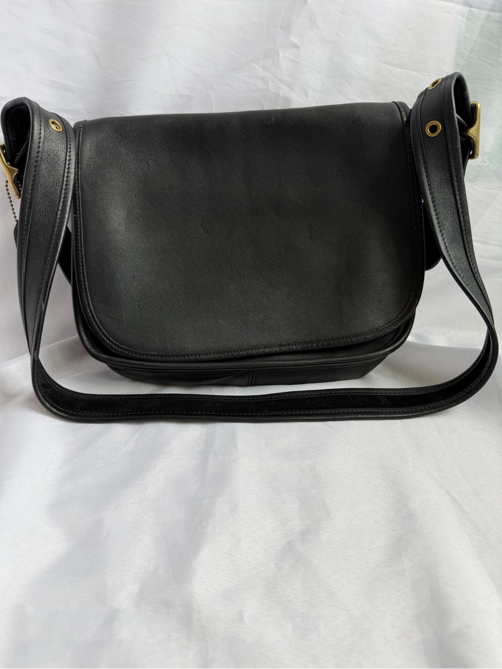 Vintage Coach Legacy Patricia 9951 Black Leather Saddle Crossbody Bag USA Era - Picture 6 of 16